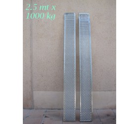 Rampe in alluminio dritte 2.5 mt - 1000kg