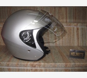 Casco Demi-Jet - Argento Metallizzato - 