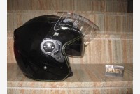 Casco Demi-Jet con visiera parasole - Nero Metallizzato - 