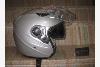 Casco Demi-Jet con visiera parasole - Argento  - 