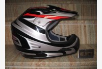 Casco Cross - Argento/Rosso - 